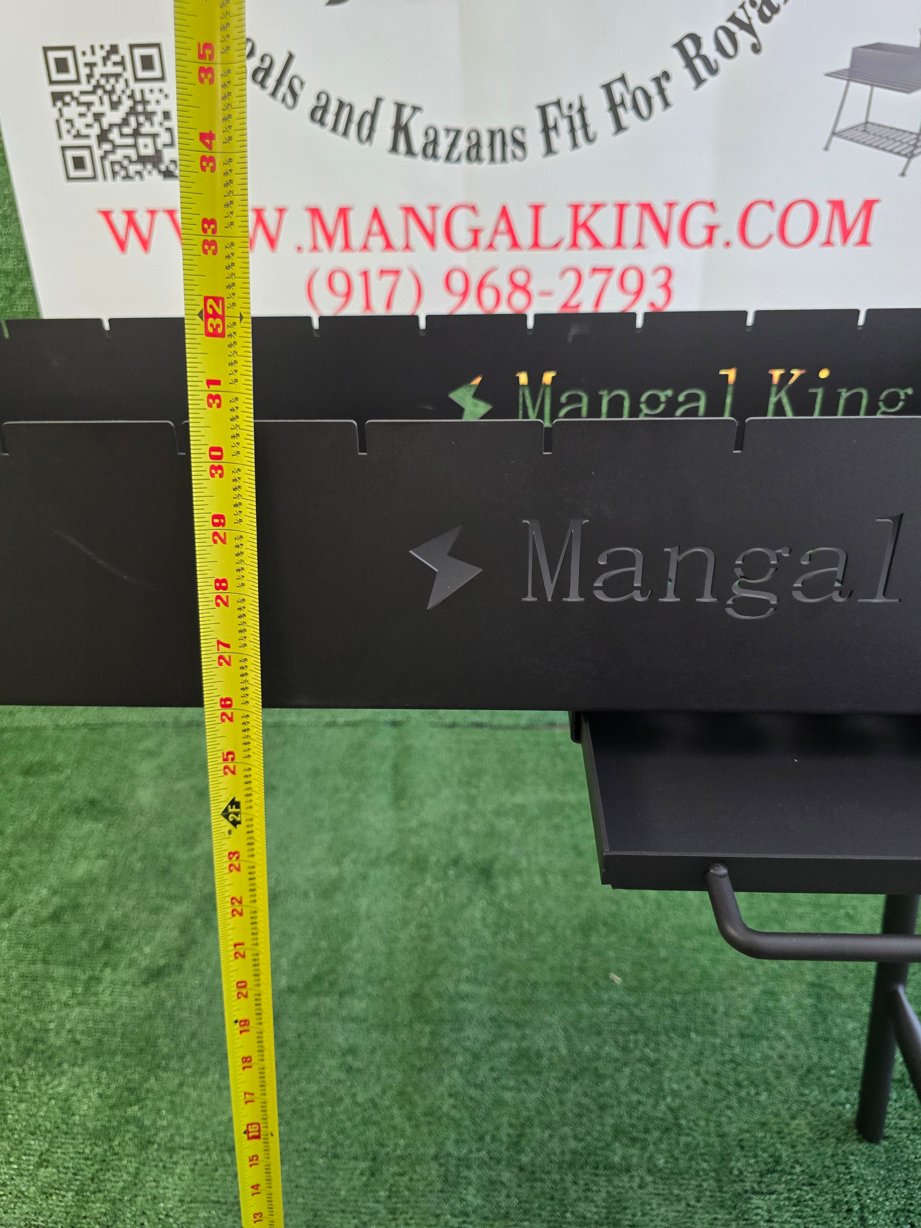 The Mangal King,  Mangal portable charcoal grill with fold down legs 1 meter long